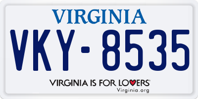 VA license plate VKY8535