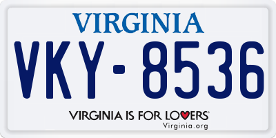 VA license plate VKY8536