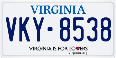 VA license plate VKY8538