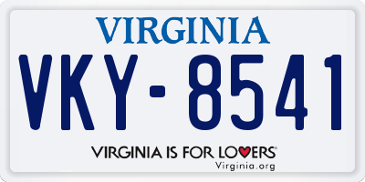 VA license plate VKY8541