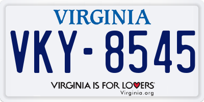VA license plate VKY8545