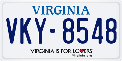 VA license plate VKY8548