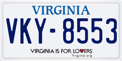 VA license plate VKY8553
