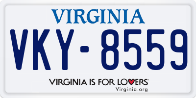 VA license plate VKY8559