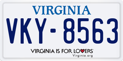 VA license plate VKY8563