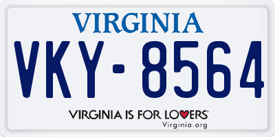 VA license plate VKY8564
