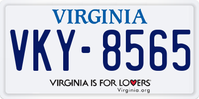 VA license plate VKY8565