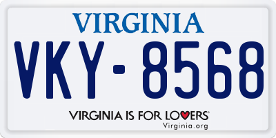 VA license plate VKY8568