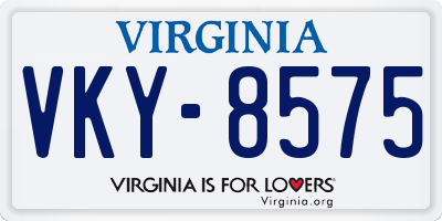 VA license plate VKY8575