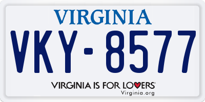 VA license plate VKY8577