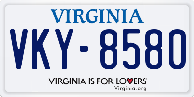VA license plate VKY8580