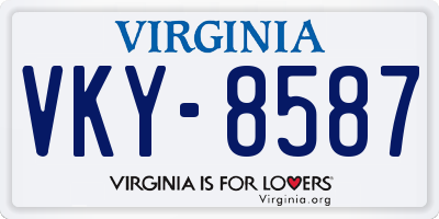 VA license plate VKY8587