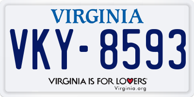 VA license plate VKY8593