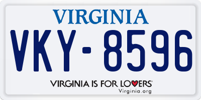 VA license plate VKY8596