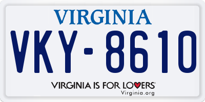 VA license plate VKY8610