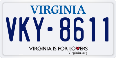 VA license plate VKY8611