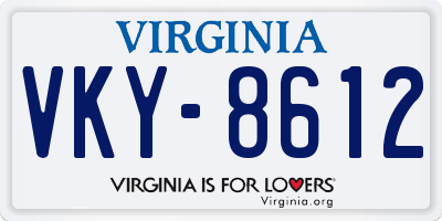 VA license plate VKY8612