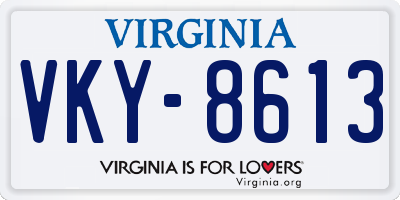 VA license plate VKY8613