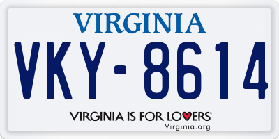 VA license plate VKY8614
