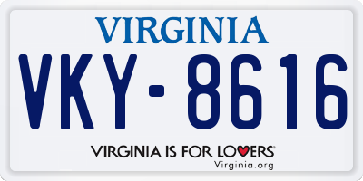 VA license plate VKY8616