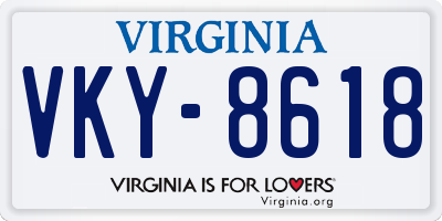 VA license plate VKY8618