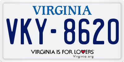 VA license plate VKY8620