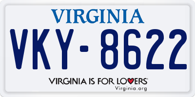 VA license plate VKY8622