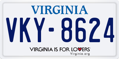 VA license plate VKY8624