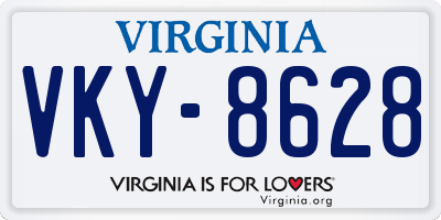 VA license plate VKY8628