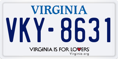 VA license plate VKY8631