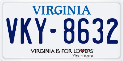 VA license plate VKY8632
