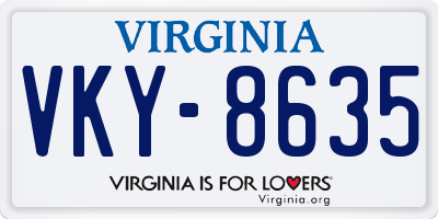 VA license plate VKY8635