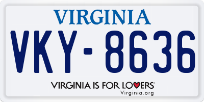 VA license plate VKY8636