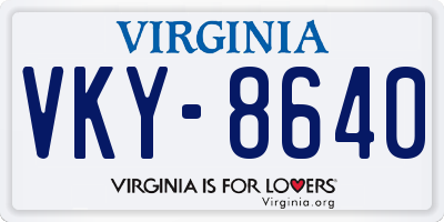 VA license plate VKY8640