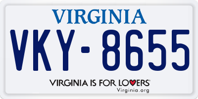 VA license plate VKY8655
