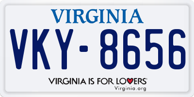 VA license plate VKY8656