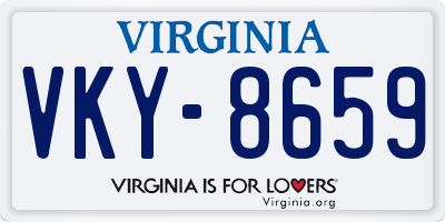 VA license plate VKY8659