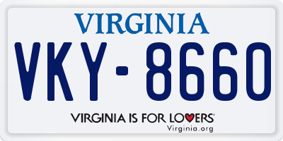 VA license plate VKY8660
