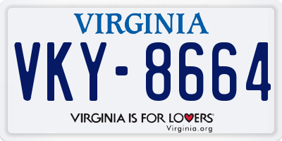 VA license plate VKY8664