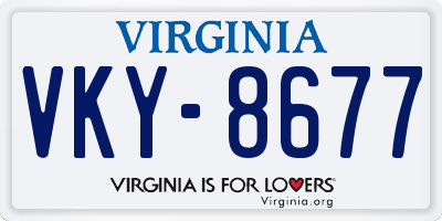 VA license plate VKY8677