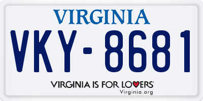VA license plate VKY8681