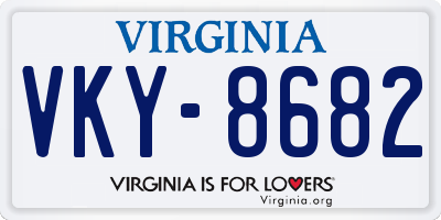 VA license plate VKY8682
