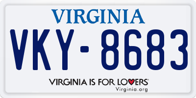 VA license plate VKY8683