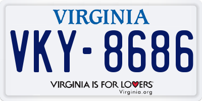 VA license plate VKY8686