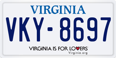 VA license plate VKY8697