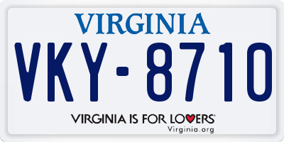 VA license plate VKY8710