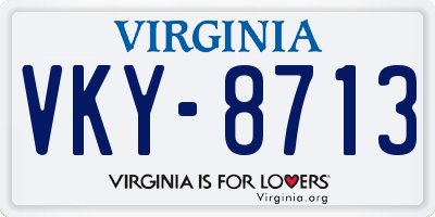 VA license plate VKY8713