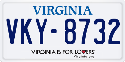 VA license plate VKY8732