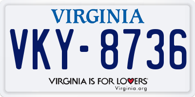 VA license plate VKY8736