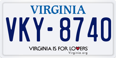 VA license plate VKY8740